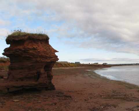 red sand beach