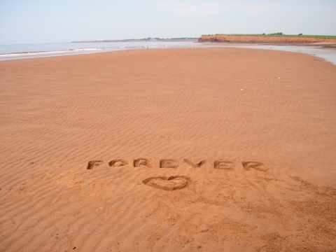 red sand beach, pei