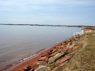 red sand beach